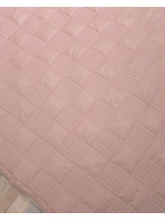 Acolchoado Impermeável Quadrados Rosa seco