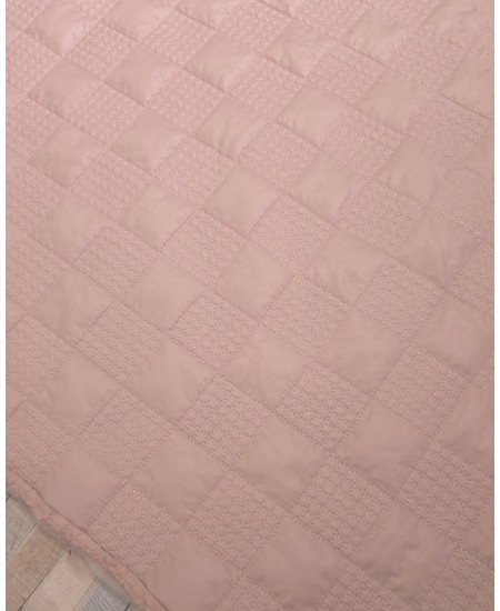 Acolchoado Impermeável Quadrados Rosa seco