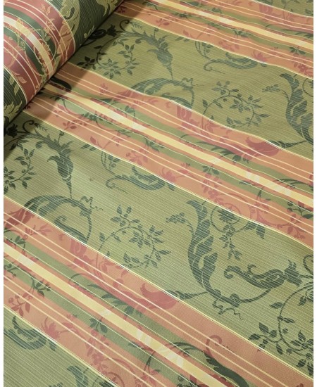 Tecido Jacquard Tons Verde/Vermelho