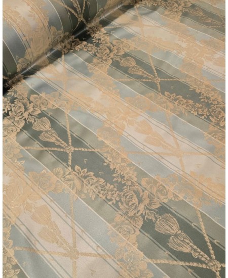 Tecido Jacquard Tons Azul/Creme