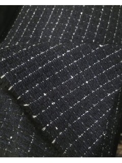 Tweed Azul Marinho/Preto com fio lurex Tweed Azul Marinho/Preto com fio lurex