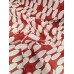 Chiffon Estampado Fundo vermelho vivo com formas ovais/brancas