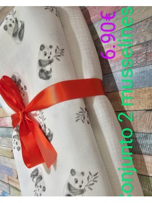Conjunto de 2 Musselines 100% Algodão