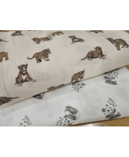 Pack de 2 musselines 100%Algodão