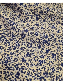 Crepe Estampado Miúdo azul Fresco e Fluído 