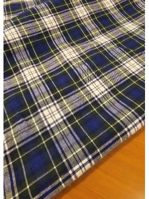 Flanela 100% Algodão Xadrez Tartan Branco/Azul/Verde