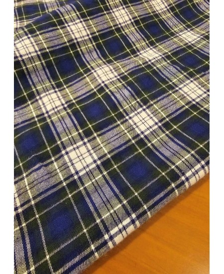 Flanela 100% Algodão Xadrez Tartan Branco/Azul/Verde