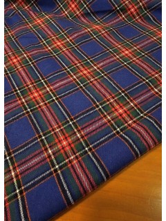 Flanela 100% Algodão Xadrez Tartan Azul/Vermelho/Verde