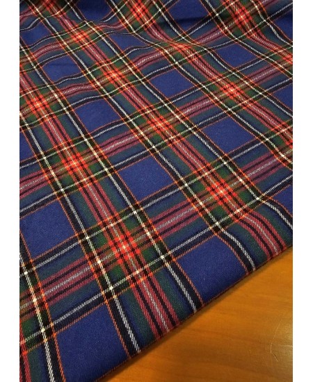 Flanela 100% Algodão Xadrez Tartan Azul/Vermelho/Verde