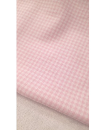 Flanela (Algodão Cardado) Vichy rosa claro