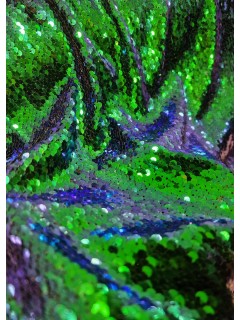Lantejoula Revisível Cores Verde/Azul em Malha Elástica