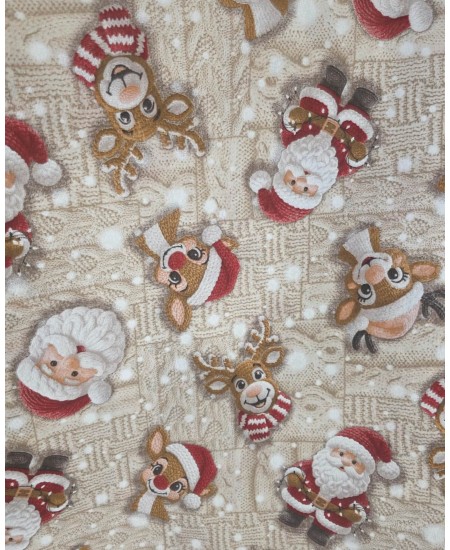 LONETA NATAL Fundo bege Efeito tricot 