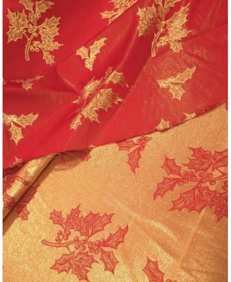 Tecido Dupla Face com Lurex Natal