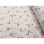 Loneta Flamingos Cinza