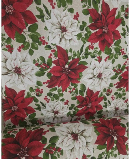 LONETA NATAL Fundo bege Flores LONETA NATAL Fundo bege Flores
