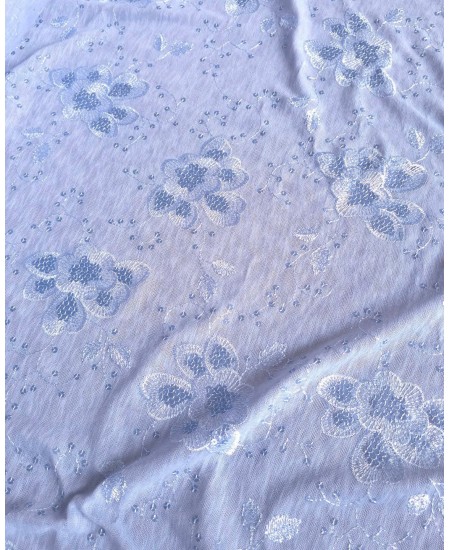 Malha Flamê com Bordado/Lantejoula Cor: Azul Claro