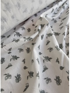 Malha Jersey 100% Algodão pérola estampado verde escuro