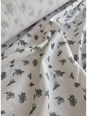 Malha Jersey 100% Algodão pérola estampado verde escuro
