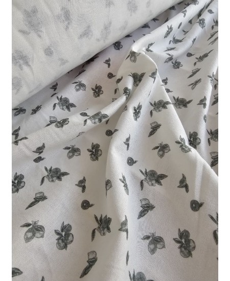 Malha Jersey 100% Algodão pérola estampado verde escuro