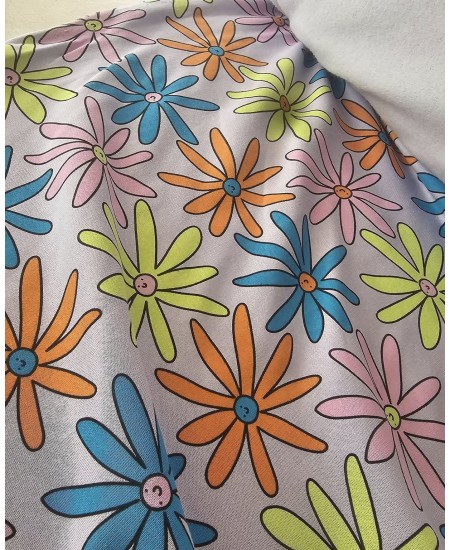 Malha Algodão cardado estampado floral