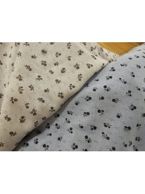 Malha Algodão jaquard estampado Fundo bege