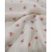 Malha Waffle Algodão estampado floral miúdo base pérola