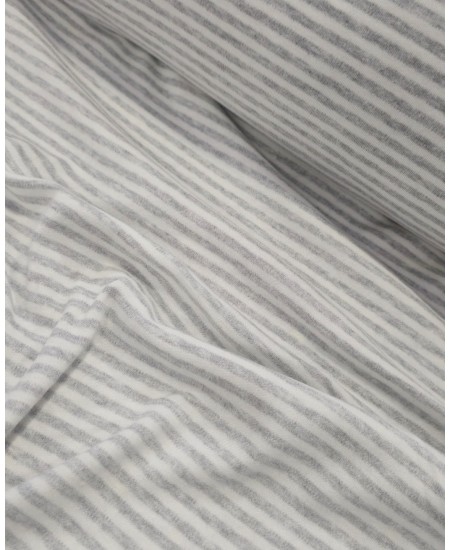 Malha Risca Branca/Cinza 100%Algodão