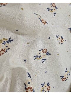 Musseline Algodão estampado cor cru