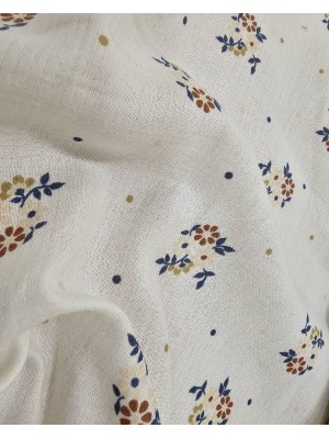 Musseline Algodão estampado cor cru