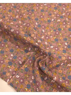 Malha rib Algodão estampado floral