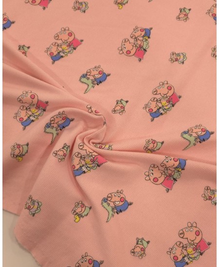 Malha rib Algodão estampado