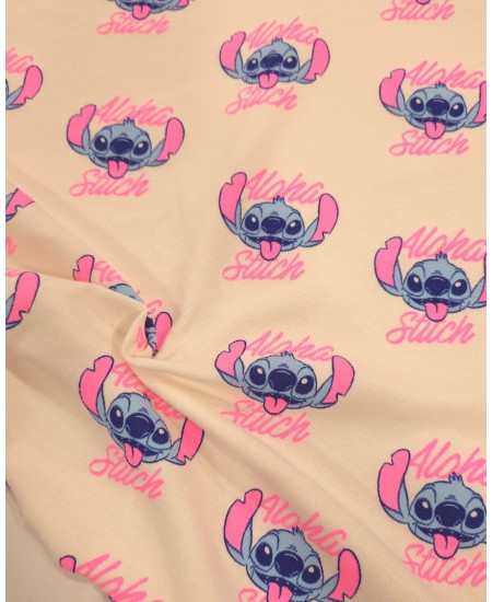 Malha rib Algodão estampado