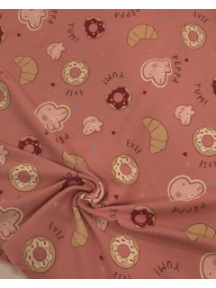 Malha rib Algodão estampado 