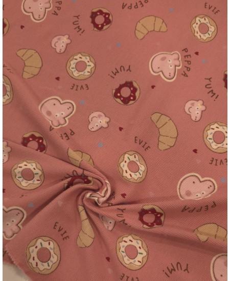 Malha rib Algodão estampado 