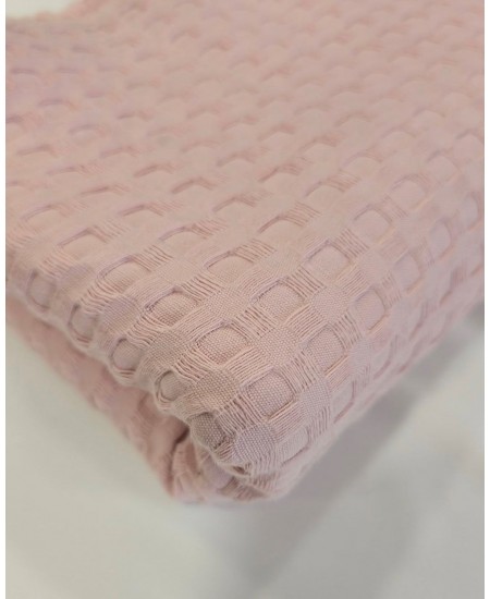 Waffle 100% Algodão Rosa Seco