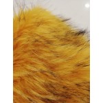Pêlo Comprido 100% Polyester Amarelo Mostarda Com Sombreado Preto
