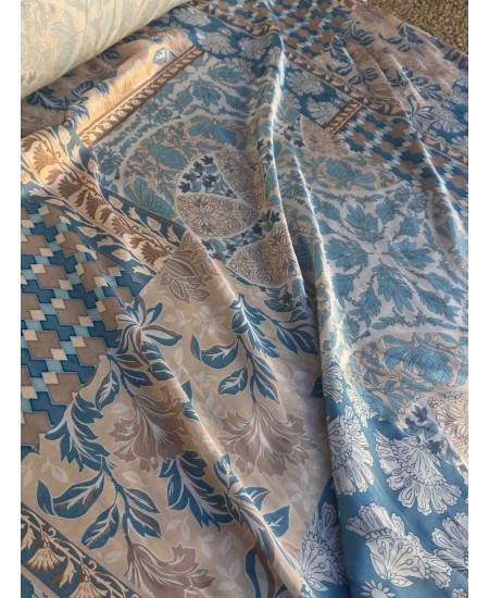 Seda Estampado Azul