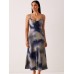 Viscose estampado abstrato tipo aquarela