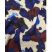Viscose Estampada cores creme, azul e bordeaux 