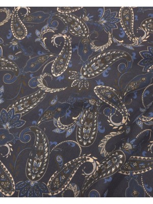 Algodão/Viscose Estampado Cornocopias azuis