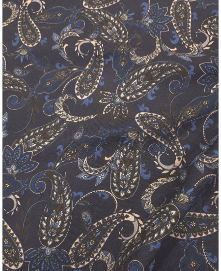 Algodão/Viscose Estampado Cornocopias azuis