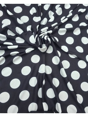 Viscose estampado bolas brancas