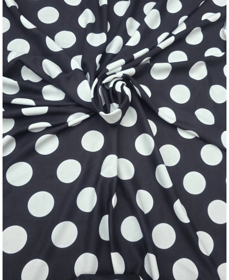 Viscose estampado bolas brancas