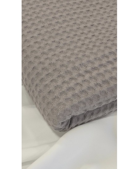 Tecido 100% Algodão efeito waffle cinza