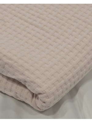 Tecido 100% Algodão efeito waffle rosa claro