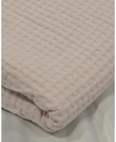 Tecido 100% Algodão efeito waffle rosa claro